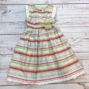 Girls Pretty in Pastels Floral Stripe Dress